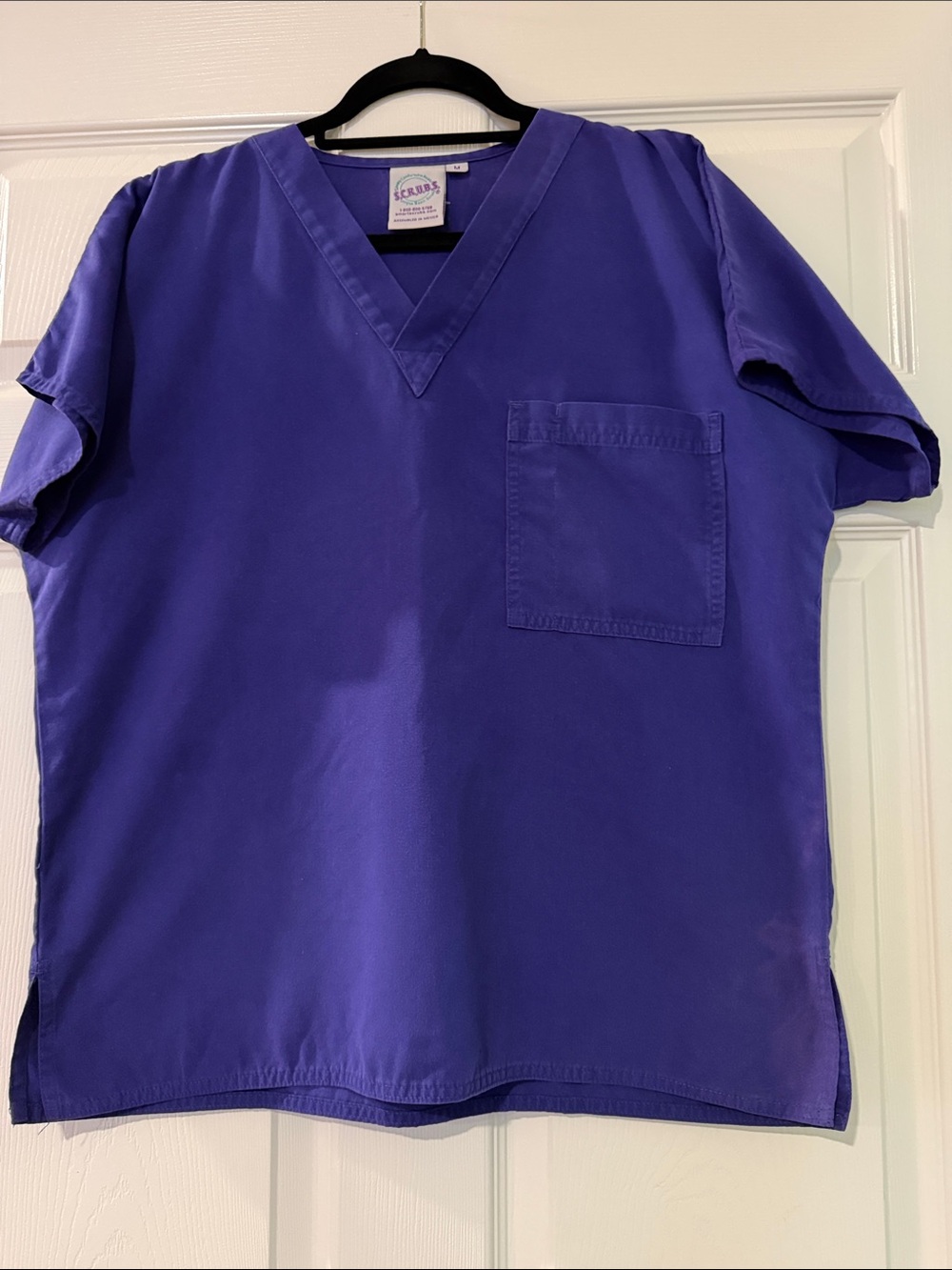 S.C.R.U.B.S. Unisex Medium V-Neck Scrub Top in Royal Purple